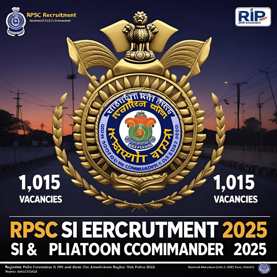 RPSC SI Recruitment 2025 – 1,015 Vacancies