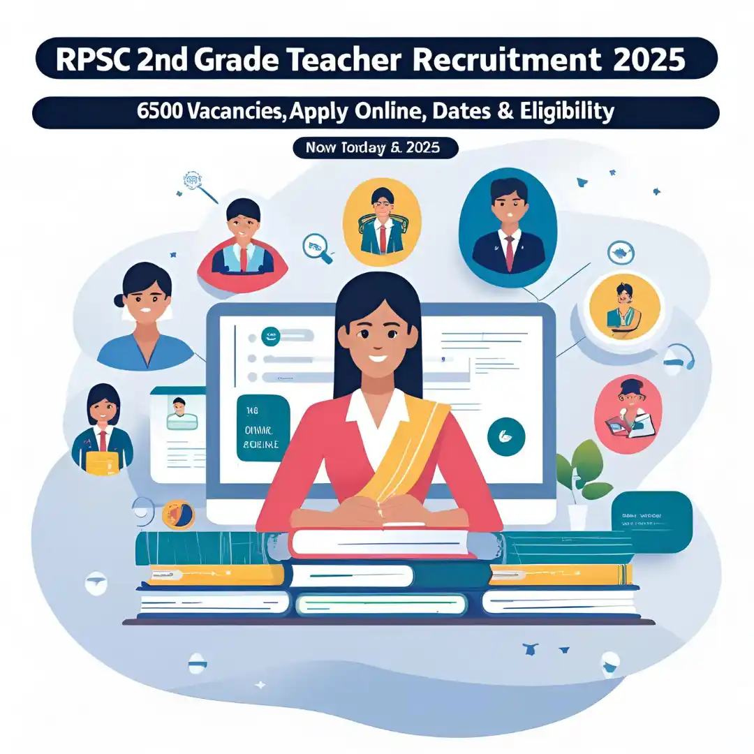 RPSC 2nd Grade Teacher Recruitment 2025 RPSC 2nd Grade Teacher Recruitment 2025 β Apply Online for 6500 Vacancies, Eligibility, Dates, and Notification.