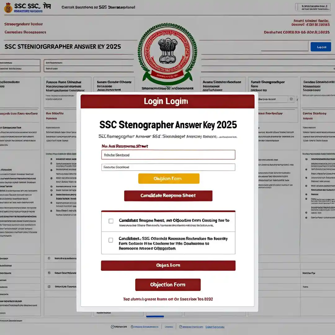 SSC Stenographer Answer Key 2025 SSC Stenographer Answer Key 2025 Response Sheet and Objection Form