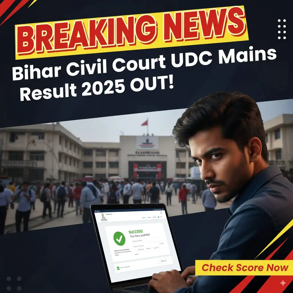 Bihar Civil Court UDC Mains Result 2025 Bihar Civil Court UDC Mains Result 2025 β Download Scorecard & Merit List Online