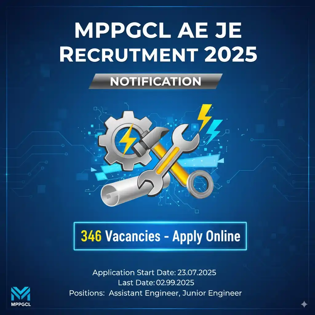 MPPGCL AE JE Recruitment 2025 MPPGCL AE JE Recruitment 2025 notification – Apply online for 346 posts.