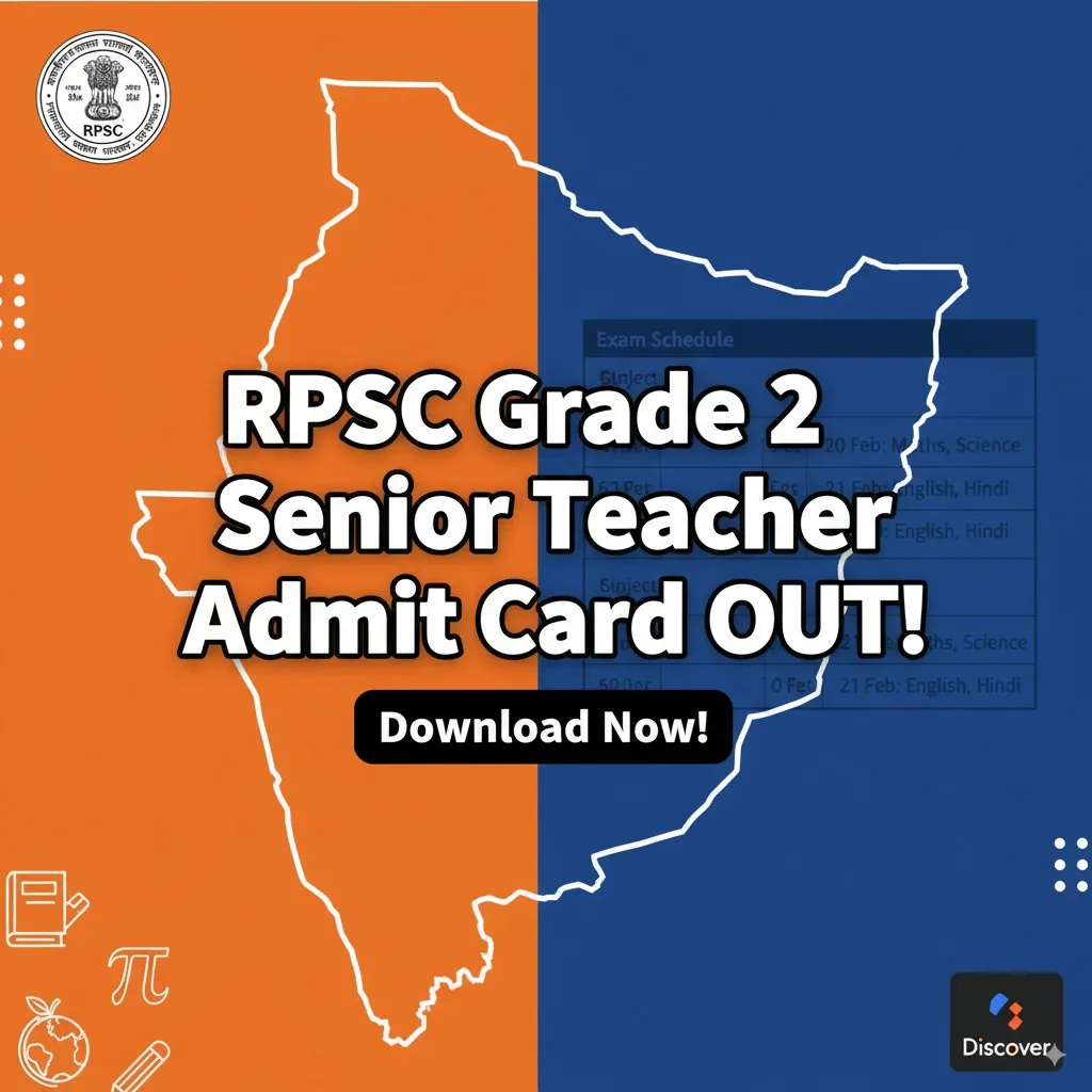 RPSC Senior Teacher Grade II Admit Card 2024 RPSC Senior Teacher Grade II Admit Card 2024 – Admit Card Out with exam dates visual.