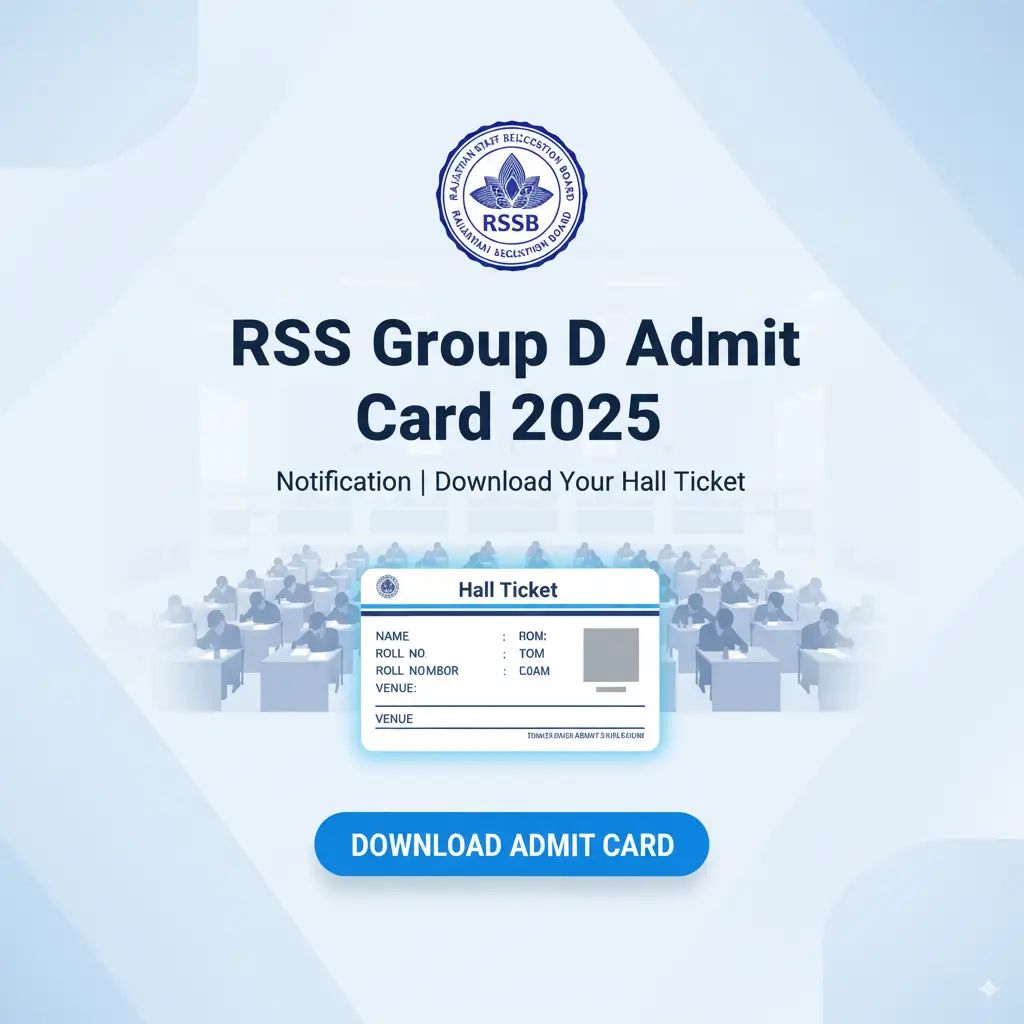 RSSB Group D Admit Card 2025 Download – Rajasthan Group D Hall Ticket and Exam Date Details