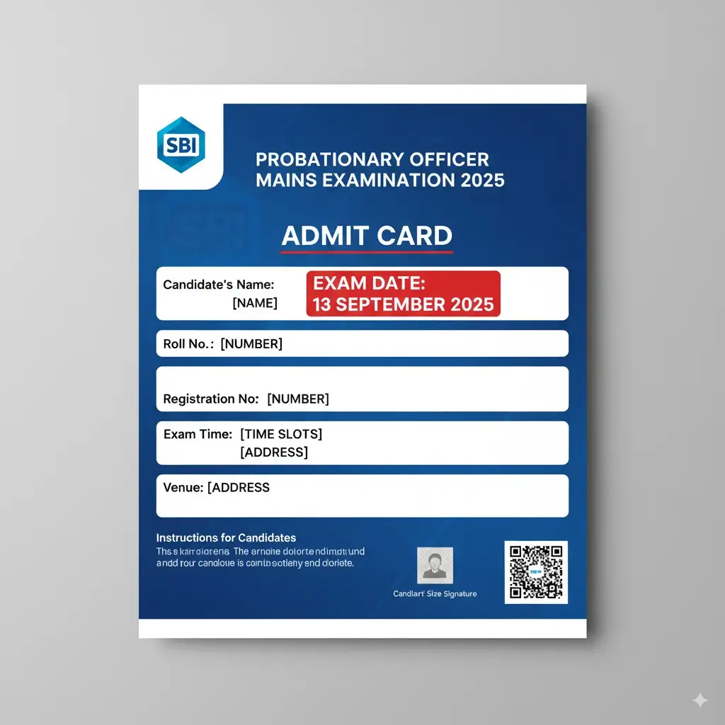 SBI Bank PO Mains Admit Card 2025 – Download Hall Ticket for 13 September Exam