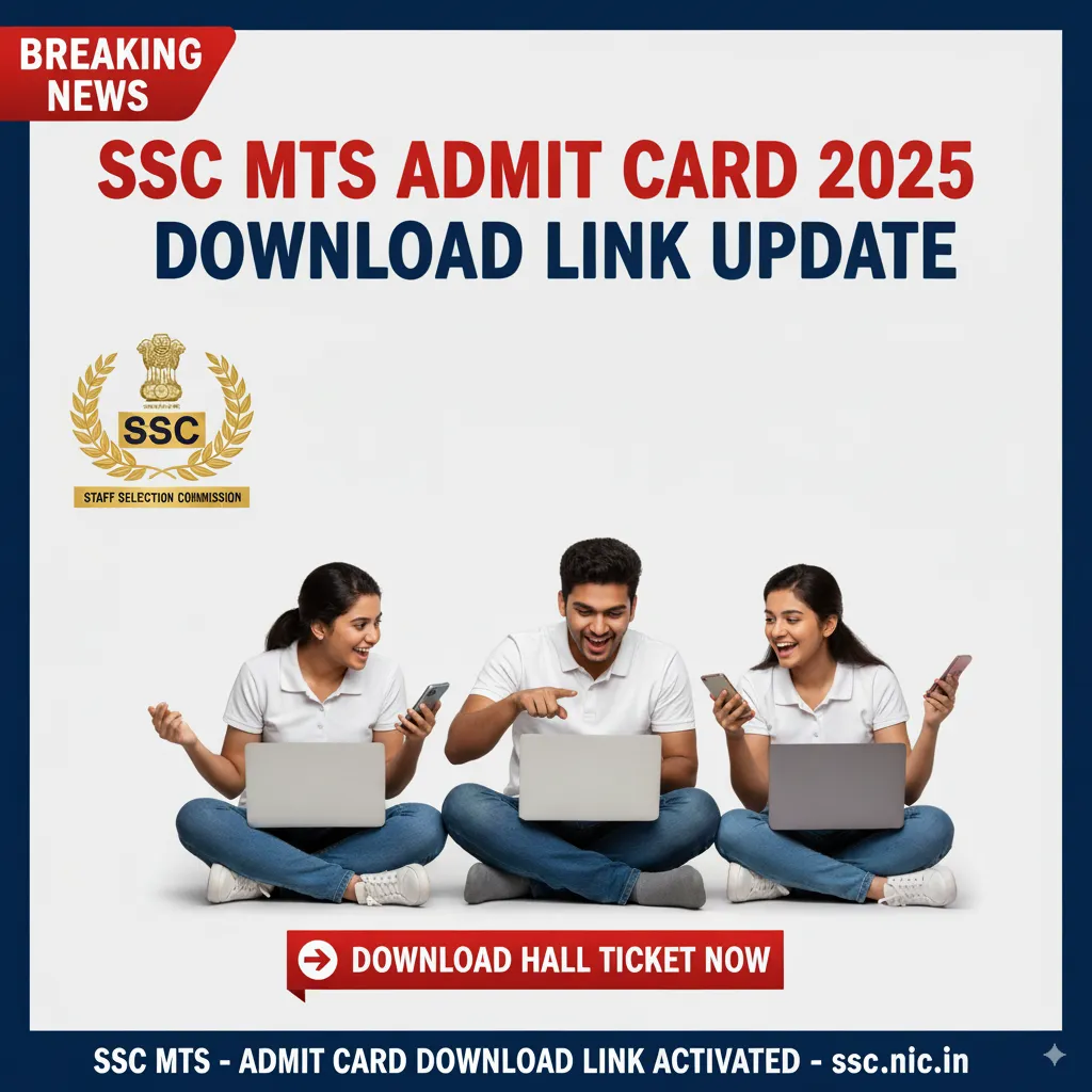 SSC MTS Admit Card 2025 SSC MTS Admit Card 2025 β Download Hall Ticket, Check Exam City & Date