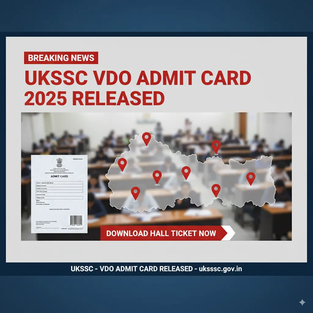 UKSSSC VDO Admit Card 2025 UKSSSC VDO Admit Card 2025 released – Download hall ticket and check exam city details.